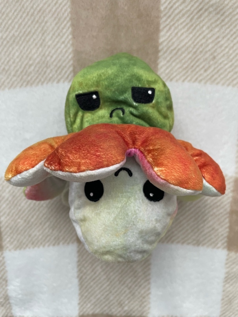 Reversible Happy/Sad Octopus Multicolor Plush Toy - Cute Double-Sided 6x7 inches